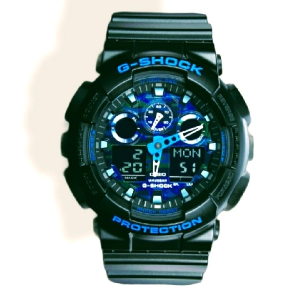 G-Shock Veteran Black & Tiger Blue Camo G-Shock
